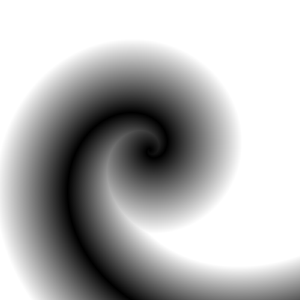 Distance field for a logarithmic spiral